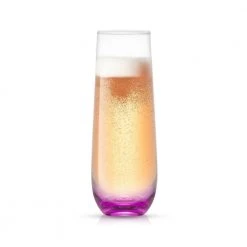JoyJolt Hue 9.4 oz. Ombre Multi-Color Stemless Champagne Flute Glass Set (Set of 6) 8 JoyJolt Hue 9.4 oz. Ombre Multi-Color Stemless Champagne Flute Glass Set (Set of 6) -Drinkware Shop joyjolt champagne glasses jg10271 4f 1000