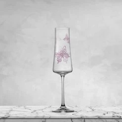 Meadow Butterfly 10 oz. Crystal Stemmed Champagne Flute Glass Set (Set of 2) - Elegant & Durable 10 Meadow Butterfly 10 oz. Crystal Stemmed Champagne Flute Glass Set (Set of 2) - Elegant & Durable -Drinkware Shop joyjolt champagne glasses jme10163 1f 1000