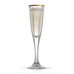 JoyJolt Windsor 4.3 oz. Gold Rim Crystal Champagne Flute Glass Set (Set of 2) - Elegant & Stylish -Drinkware Shop joyjolt champagne glasses jwi10143 4f 1000