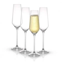 JoyJolt Layla 6.7 oz. Champagne Crystal Glasses - Set of 8, Elegant Wine Glasses for Toasts & Celebrations -Drinkware Shop joyjolt champagne glasses mc202114 1f 1000