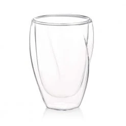 JoyJolt Lacey 10 oz. Insulated Coffee Glasses (Set of 2) - Double Wall Stainless Steel, Modern Style