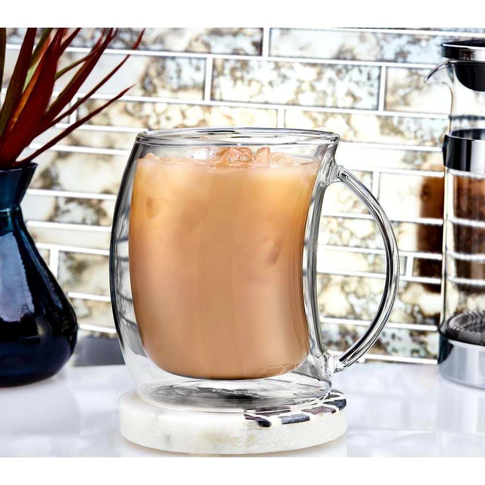 13 oz. Caleo Double Wall Glass Insulated Coffee Mug Set of 4 - Modern, Durable, and Stylish by JoyJolt 3 13 oz. Caleo Double Wall Glass Insulated Coffee Mug Set of 4 - Modern, Durable, and Stylish by JoyJolt - Image 3