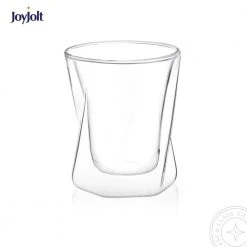 JoyJolt Lacey Double Wall Insulated 10 oz. Whiskey Glasses (Set of 4) - Premium Drinking Glasses
