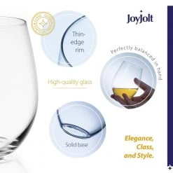 JoyJolt 20 oz. Spirits Large Stemless Wine Glasses - Set of 8 (Elegant, Durable & Versatile Drinking Glasses) -Drinkware Shop joyjolt drinking glasses sets mg20248 1f 1000