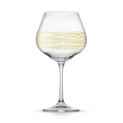 JoyJolt Golden Royale 21 oz. European Crystal Red Wine Goblet Glasses Set (Set of 2) - Elegant Stemware for Wine Lovers