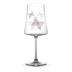 JoyJolt Meadow Butterfly 21 oz. Crystal Stemmed Red Wine Glass Set (Set of 2) – Elegant & Durable