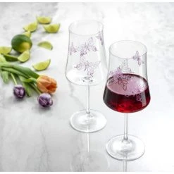 JoyJolt Meadow Butterfly 21 oz. Crystal Stemmed Red Wine Glass Set (Set of 2) – Elegant & Durable -Drinkware Shop joyjolt red wine glasses jme10161 76 1000
