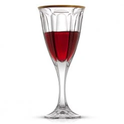 JoyJolt Windsor 8 oz. Gold Rim Crystal Red Wine Glass Set (Set of 2) - Elegant & Durable -Drinkware Shop joyjolt red wine glasses jwi10141 4f 1000