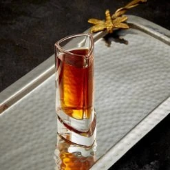 JoyJolt Aqua Vitae 1.5 oz. Triangular Shot Glasses - Set of 4, Modern Cocktail Glassware -Drinkware Shop joyjolt shot glasses aq10158 4f 1000