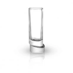 JoyJolt Aqua Vitae 1.5 oz. Square Shot Glasses - Set of 4 | Modern Cocktail & Liquor Glassware