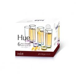 JoyJolt Hue 2 oz. Shot Glasses - Set of 6 - Vibrant Cocktail & Liquor Glasses -Drinkware Shop joyjolt shot glasses jg10211 4f 1000