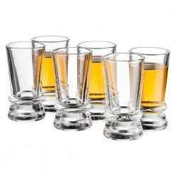 JoyJolt Afina 1.5 oz Shot Glasses, Set of 6 - Elegant Cocktail Glasses for Shots & Liquor