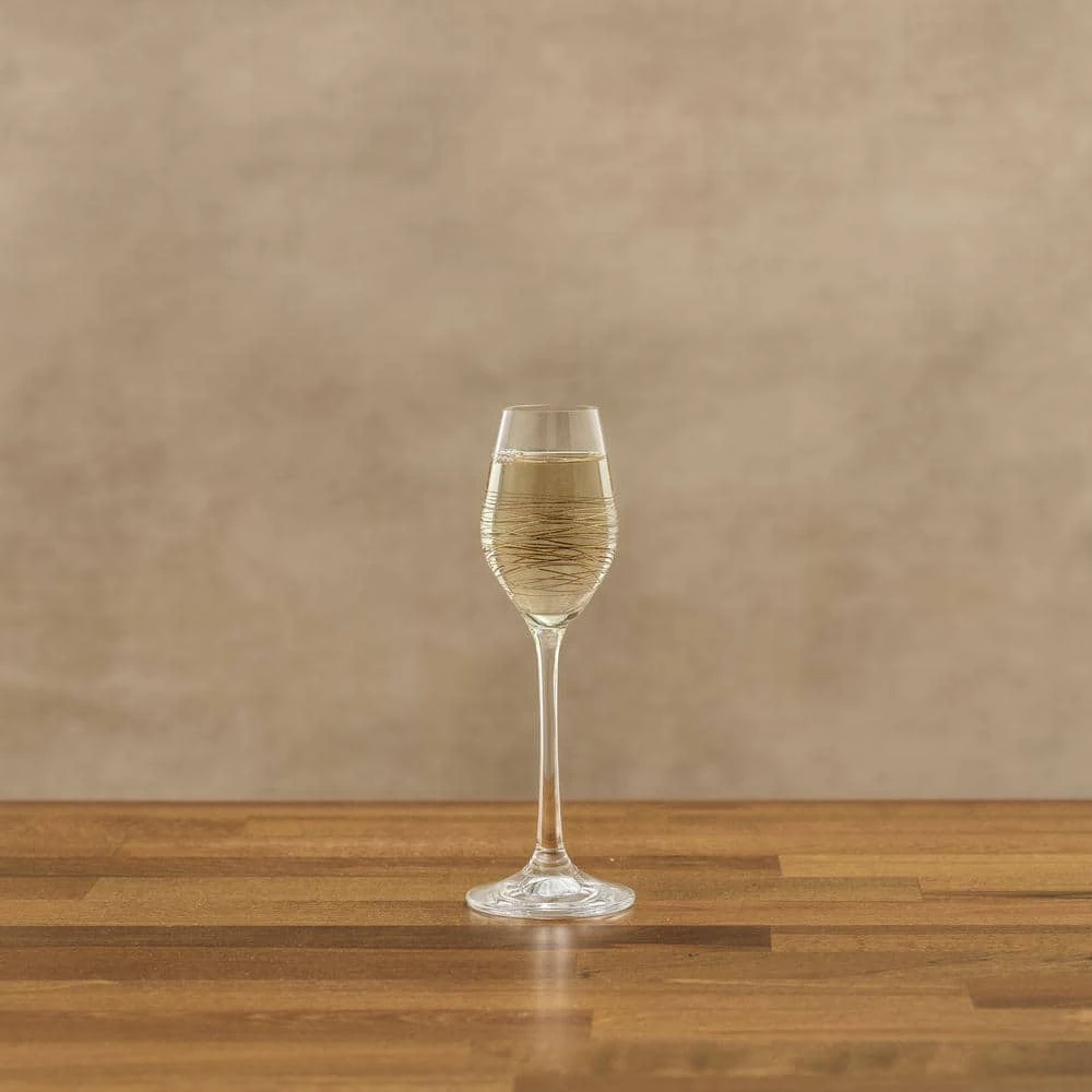 JoyJolt Golden Royale 2 oz. European Crystal Stemmed Shot Cordial Glasses (Set of 4) 4 JoyJolt Golden Royale 2 oz. European Crystal Stemmed Shot Cordial Glasses (Set of 4) - Image 4