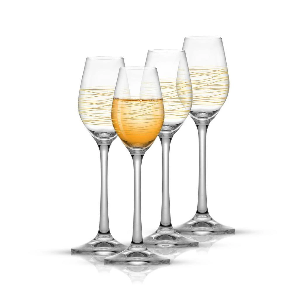 JoyJolt Golden Royale 2 oz. European Crystal Stemmed Shot Cordial Glasses (Set of 4) 3 JoyJolt Golden Royale 2 oz. European Crystal Stemmed Shot Cordial Glasses (Set of 4) - Image 3