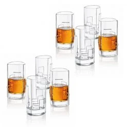 JoyJolt Revere Triangle 2 oz. Shot Glasses - Set of 8, Premium Cocktail & Liquor Glasses -Drinkware Shop joyjolt shot glasses mg20240 fa 1000