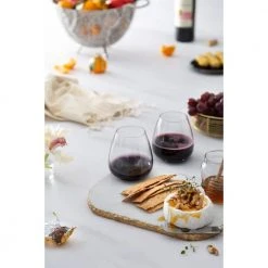 JoyJolt 18.2 oz. Black Swan Stemless Red Wine Glasses (Set of 4) - Elegant & Modern -Drinkware Shop joyjolt stemless wine glasses jb10315 31 1000