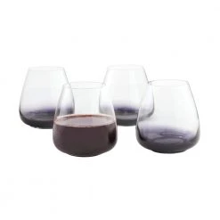 JoyJolt 18.2 oz. Black Swan Stemless Red Wine Glasses (Set of 4) - Elegant & Modern -Drinkware Shop joyjolt stemless wine glasses jb10315 a0 1000