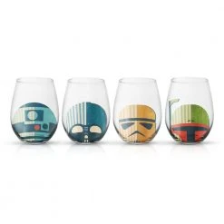 Star Wars Helmet Hues 19 oz. Stemless Drinking Glasses (Set of 4) - JoyJolt Exclusive