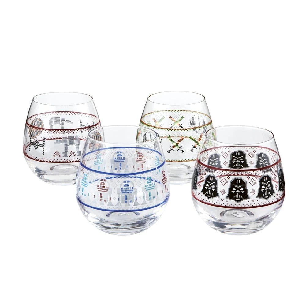 Star Wars Ugly Sweater Collection 15 oz. Stemless Drinking Glass (Set of 4) 2 Star Wars Ugly Sweater Collection 15 oz. Stemless Drinking Glass (Set of 4) - Image 2