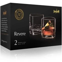 JoyJolt Revere Triangle 13 oz. Double Old Fashioned Whiskey Glasses (Set of 4) - Elegant Cocktail Glasses -Drinkware Shop joyjolt whiskey glasses mg20239 44 1000