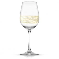 JoyJolt Golden Royale 14 oz. European Crystal White Wine Glasses Set (Set of 2) – Elegant & Durable