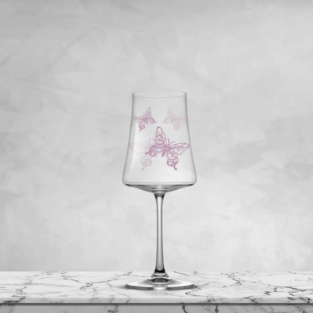 JoyJolt Meadow Butterfly 19 oz. Crystal Stemmed White Wine Glass Set (Set of 2) - Elegant & Durable 4 JoyJolt Meadow Butterfly 19 oz. Crystal Stemmed White Wine Glass Set (Set of 2) - Elegant & Durable - Image 4