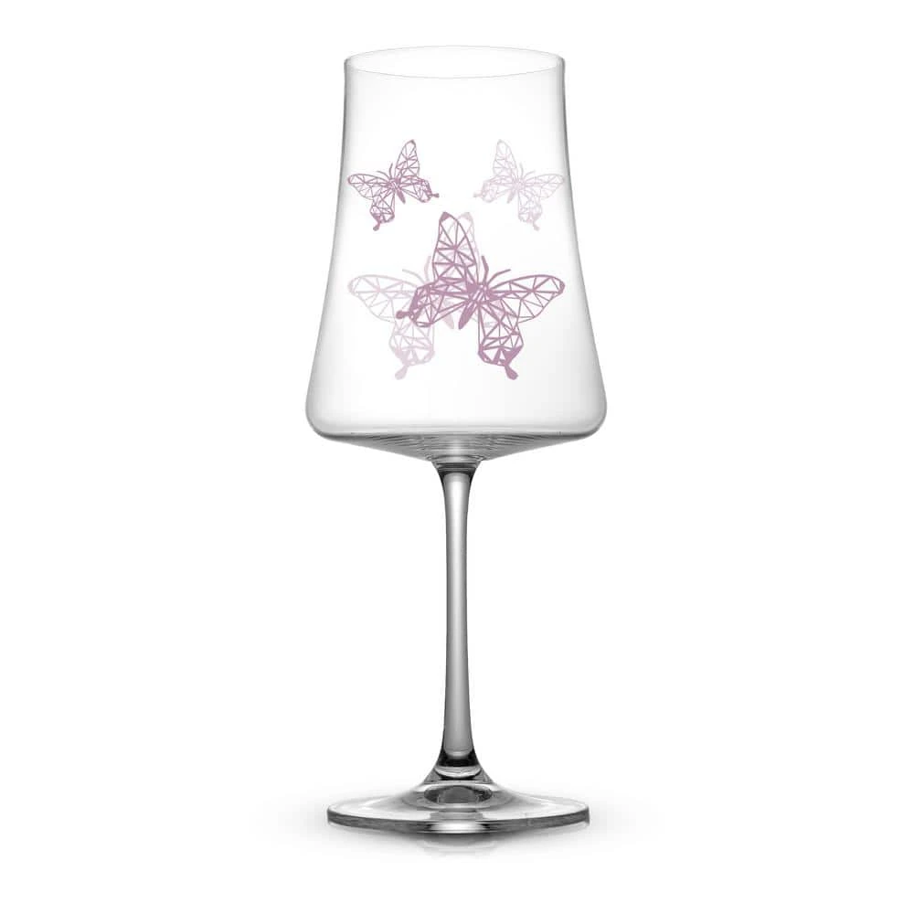 JoyJolt Meadow Butterfly 19 oz. Crystal Stemmed White Wine Glass Set (Set of 2) - Elegant & Durable 1 JoyJolt Meadow Butterfly 19 oz. Crystal Stemmed White Wine Glass Set (Set of 2) - Elegant & Durable