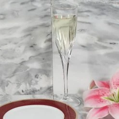 RCR Fusion Crystal Champagne Glass Set of 6 - Elegant & Durable by Lorren Home Trends -Drinkware Shop lorren home trends champagne glasses 255550 4f 1000