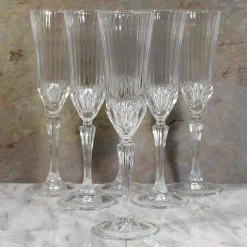 RCR Adagio Crystal Champagne Glass Set of 6 - Elegant & Durable by Lorren Home Trends -Drinkware Shop lorren home trends champagne glasses 259480 44 1000