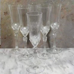 RCR Adagio Crystal Champagne Glass Set of 6 - Elegant & Durable by Lorren Home Trends -Drinkware Shop lorren home trends champagne glasses 259480 fa 1000