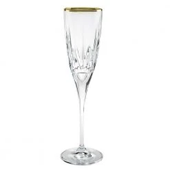 Chic Flute Goblets with 24K Gold Trim - Set of 6 | Elegant Champagne & Wine Glasses by Lorren Home Trends