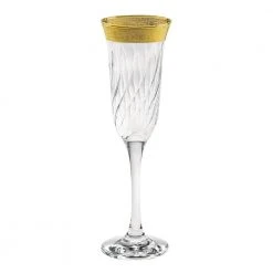 Flutes Melania Collection Gold (Set of 6) Champagne Glasses - Premium Elegance by Lorren Home Trends