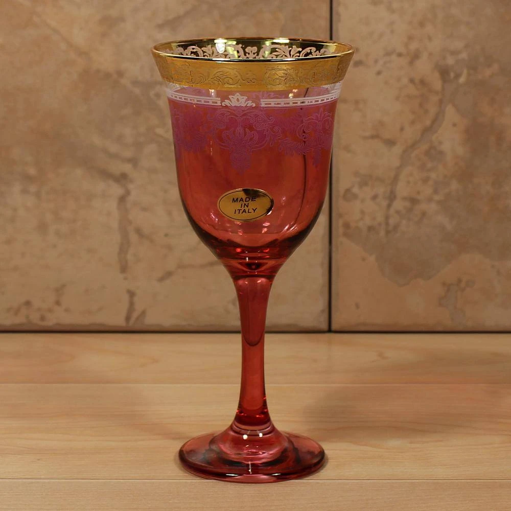 Red Goblets (Set of 6) - Elegant Drinking Glasses by Lorren Home Trends 3 Red Goblets (Set of 6) - Elegant Drinking Glasses by Lorren Home Trends - Image 3