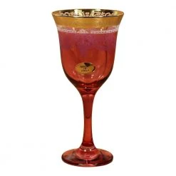 Red Goblets (Set of 6) - Elegant Drinking Glasses by Lorren Home Trends