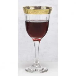 Melania Collection Gold Red Wine Glasses (Set of 6) - Elegant & Durable Glassware by Lorren Home Trends -Drinkware Shop lorren home trends red wine glasses 9446 4f 1000