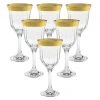 Melania Collection Gold Red Wine Glasses (Set of 6) - Elegant & Durable Glassware by Lorren Home Trends