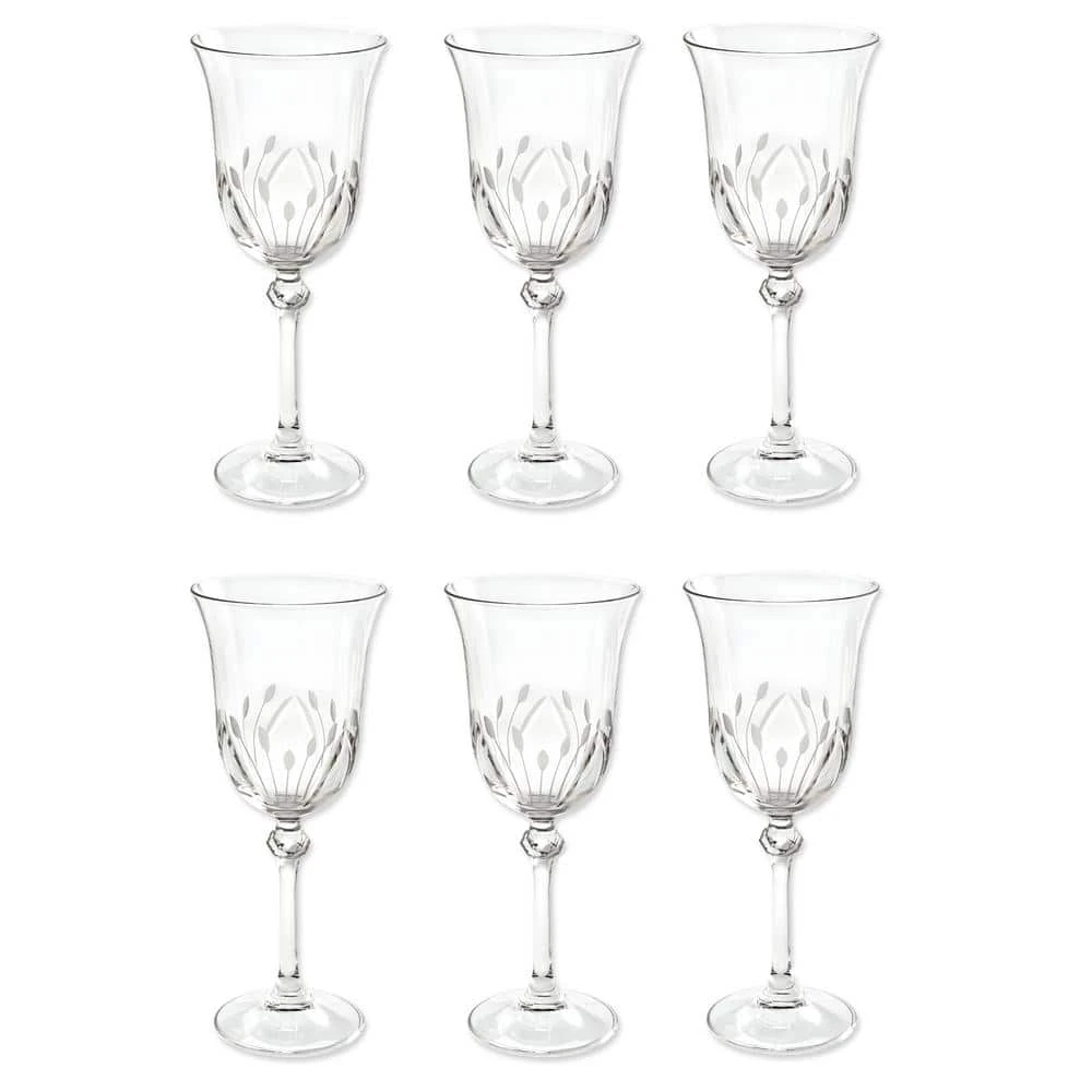 Etched Red Wine Goblets - Premium Set of 6, Made in Italy - Lorren Home Trends 2 Etched Red Wine Goblets - Premium Set of 6, Made in Italy - Lorren Home Trends - Image 2