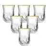 Opera Gold Collection 2 fl. oz. Set of 6 Crystal Shot Glasses with Gold Rim - Premium Cocktail Glasses by Lorren Home Trends