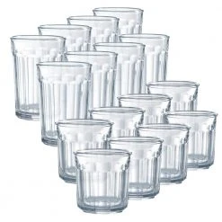 Luminarc Working Glass 16-Piece Clear Glass Set - Durable & Stylish Drinking Glasses