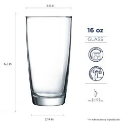 Luminarc Atlas 16 oz. Cooler (Set of 4) - Durable Drinking Glasses for Everyday Use -Drinkware Shop luminarc drinking glasses sets n7521 1f 1000