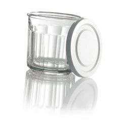 Luminarc 14 oz. Glass Storage Jars with White Lids, Set of 4 - Perfect for Food Storage & Coolers -Drinkware Shop luminarc drinking glasses sets n7593 4f 1000