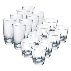 Luminarc Ascot 16-Piece Tumbler Set - Durable & Stylish Drinking Glasses for Everyday Use