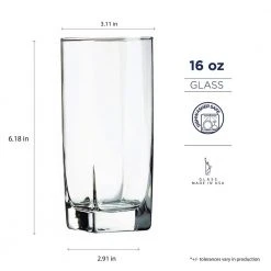 Luminarc Sterling 16 oz. Cooler - Set of 4 Durable Drinking Glasses -Drinkware Shop luminarc drinking glasses sets vo668 1f 1000