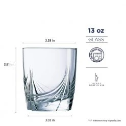 Luminarc Ascot 13 oz. DOF Glass (Set of 4) - Premium Cocktail Glasses for Modern Bars & Homes -Drinkware Shop luminarc shot glasses n8769 1f 1000