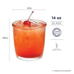 Luminarc Cocoon 14 oz. DOF Glass Set of 4 - Elegant Cocktail & Shot Glasses -Drinkware Shop luminarc shot glasses n8772 1f 1000