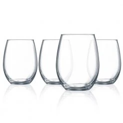 Luminarc Cachet 15 oz. Stemless Wine Glasses (Set of 4) - Elegant & Durable -Drinkware Shop luminarc stemless wine glasses n7337 4f 1000