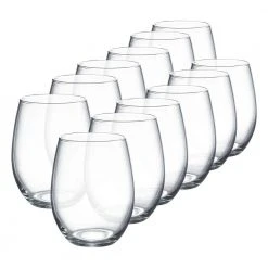 Luminarc Cachet 15 oz. Stemless Wine Glasses Party Pack, Set of 12 – Elegant & Durable