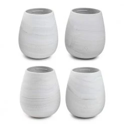 14 fl. oz. Marble Silicone Wine Tumblers (Set of 4) – Premium, Durable, and Stylish by Manna