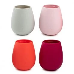 14 fl. oz. Pink Assorted Silicone Wine Tumblers (Set of 4) - Durable & Stylish by Manna