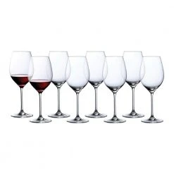 Marquis By Waterford Moments 19.6 fl.oz Red Wine Glasses Set (Set of 8) - Elegant Crystal Wine Glasses for Home Entertaining
